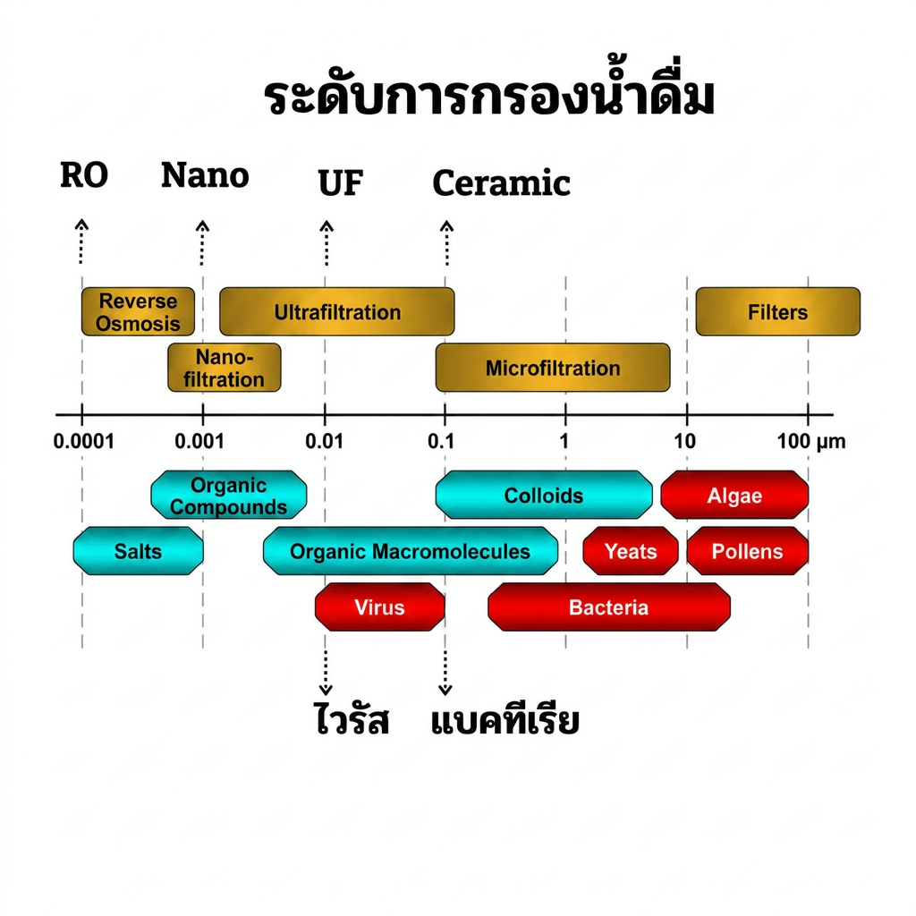 ระดับการกรองน้ำดื่ม